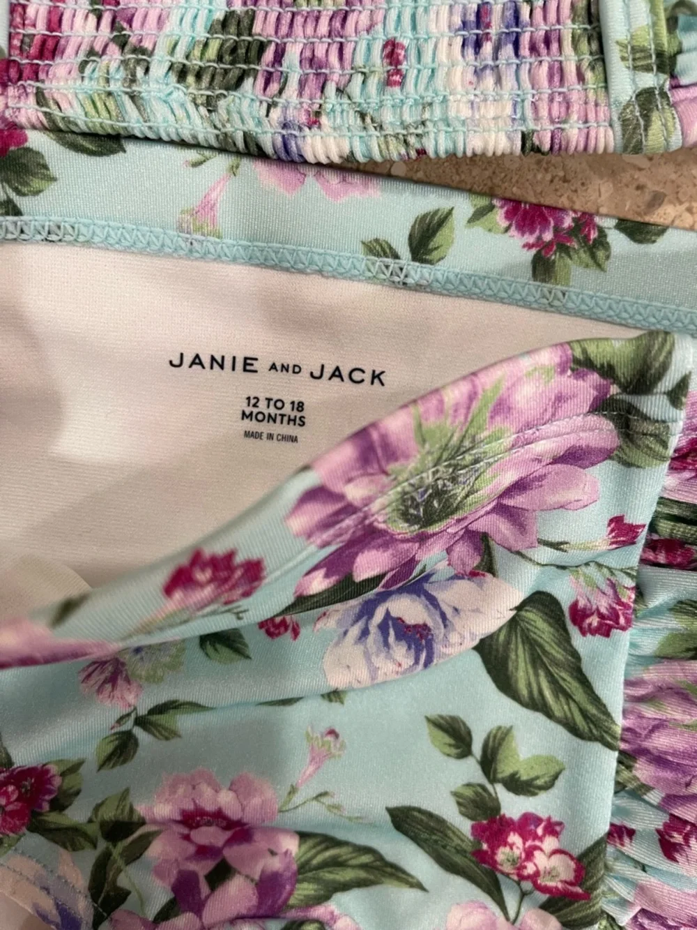 Janie and Jack floral bathing suit 12-18mo